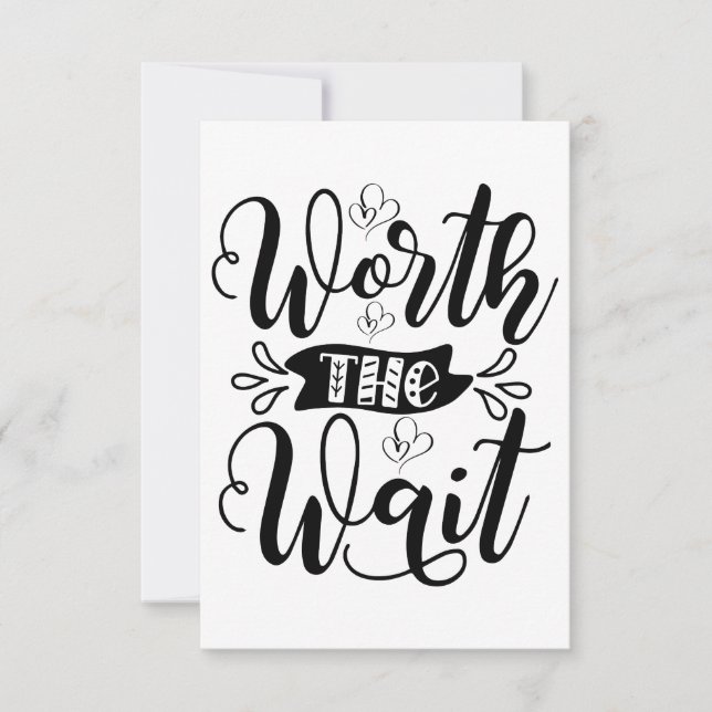 Värd väntedräkten, värd väntetiden tack kort (Framsida)