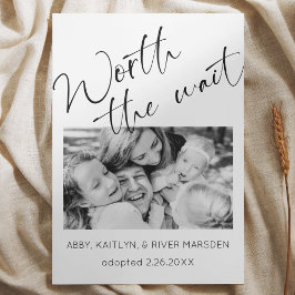 "Värd väntetid" kort för fotoadoptionsmeddelande