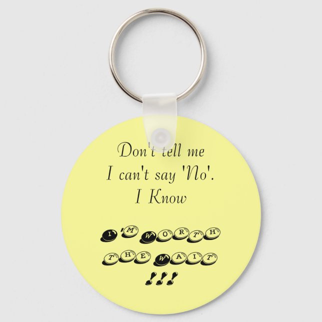 Värd väntetiden nyckelring (Framsida)