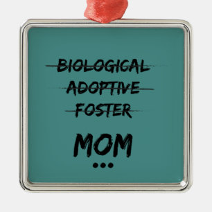 Vårda… mamman, biologiskt adoptiv- julgransprydnad metall
