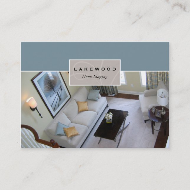 Vardagsrumbyggnadsställning/Stagerfotovisitkort Visitkort (Framsida)