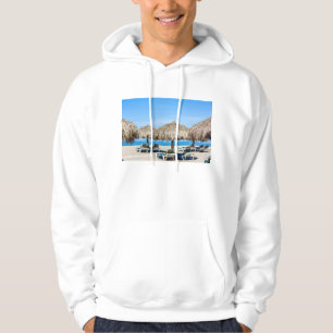 Vardagsrumstolar och Thatchparaplyer på strand Sweatshirt