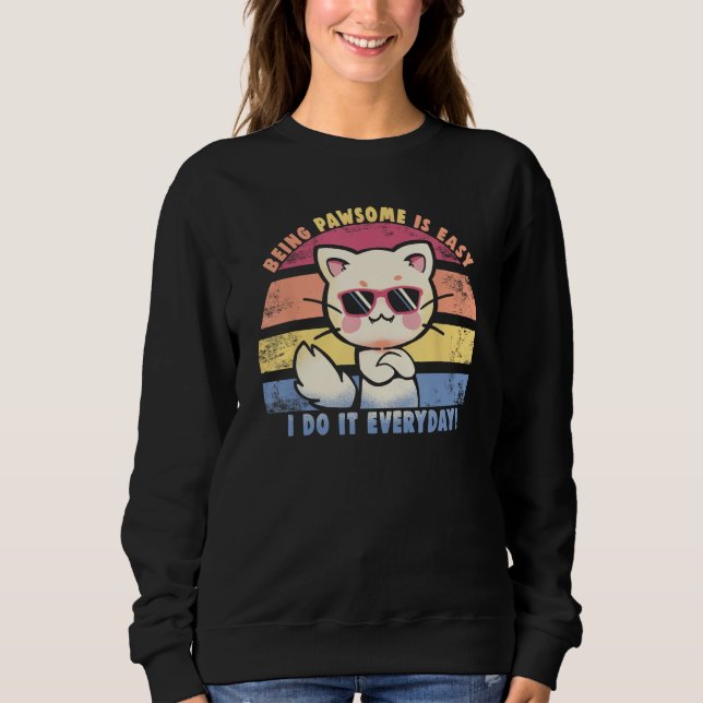 Vardagssuper  Cool Själsäker Katt T Shirt (Framsida)