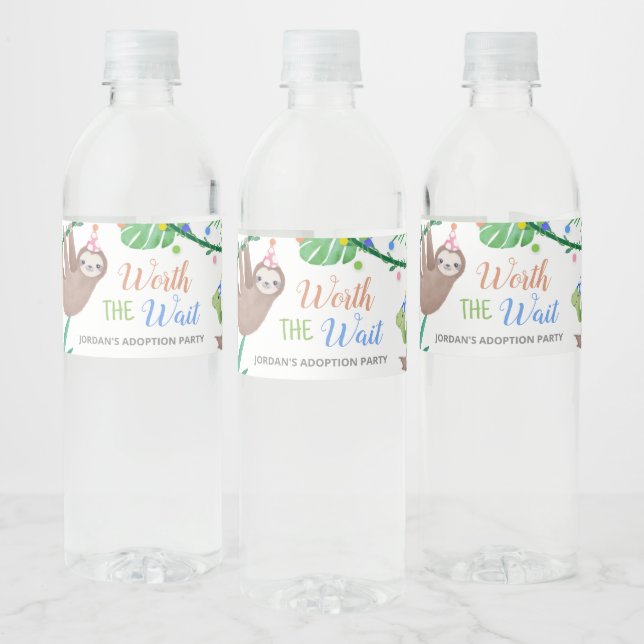 Värde att vänta-adoptionen i Vattenflaskan Party Vattenflaskor Etikett (Flaskor)