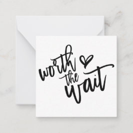 Värde att vänta Bröllop spara datum Anteckningskort