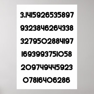 Värde av Pi Paj 3.14159 Matematiskt konstant π Poster