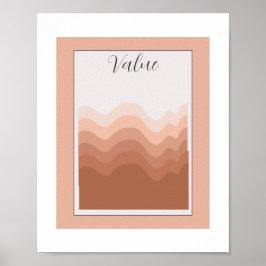 Värde Element av konstaffisch Rosa Vit Boho Klassr Poster