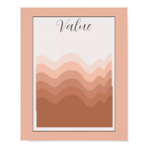 Värde Element Konst Affisch Rosa Vit Boho Klassrum
