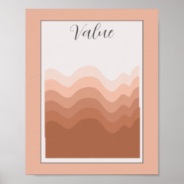Värde Element Konst Affisch Rosa Vit Boho Klassrum