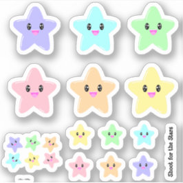 VÄRDE Kawaii Star Cute Rainbow Shoot for Stars Klistermärken