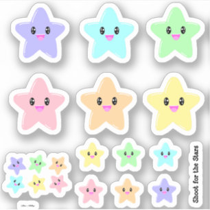 VÄRDE Kawaii Star Cute Rainbow Shoot för stjärn Klistermärken