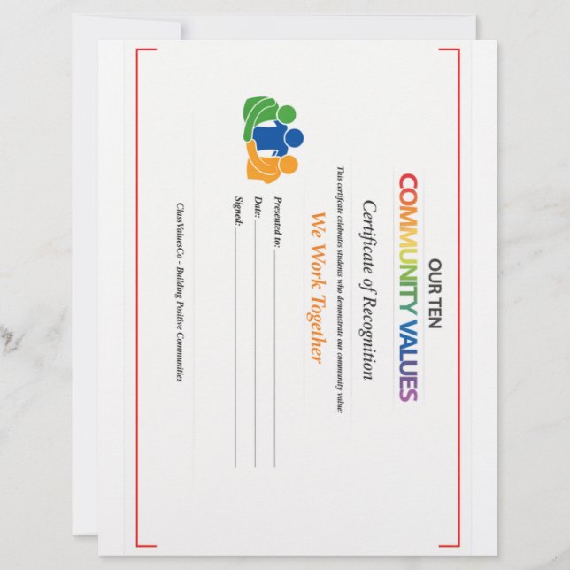 Värde Sammen Certifikat Brevhuvud (Framsida)
