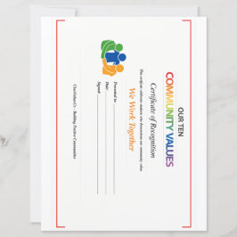 Värde Tillsammans Certifikat Brevhuvud Papper Blad