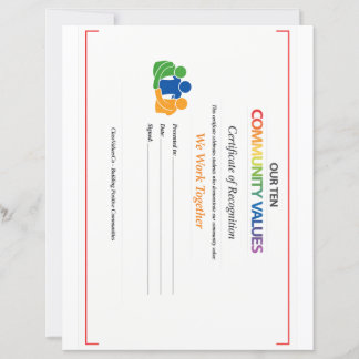 Värde Tillsammans Certifikat Brevhuvud Papper Blad