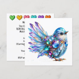Värdefulla Bling Fåglar Tema Inbjudan