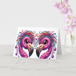 Värdefulla fladdrande flamingos kort