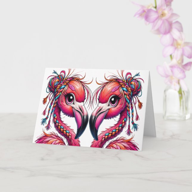 Värdefulla fladdrande flamingos kort (Orkide)