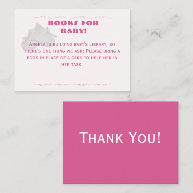 Värdefullt paket flicka baby shower  tilläggskort (Fram/baksida)