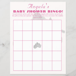 Värdefullt paket för flicka Baby Shower Bingo Reklamblad
