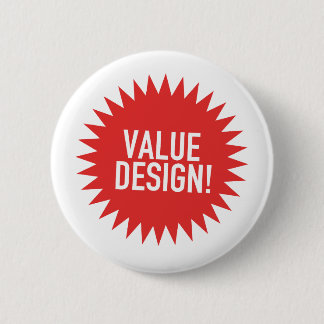 Värdera designemblem knapp