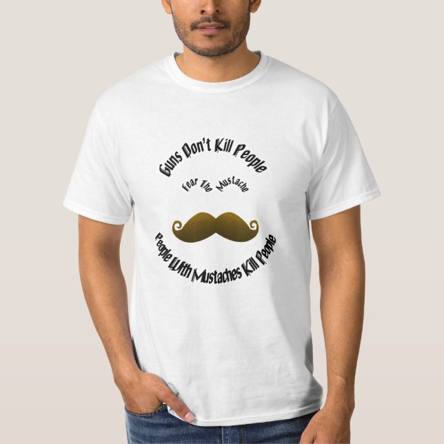 Värdera mustaschskjortan tee shirt (Framsida)