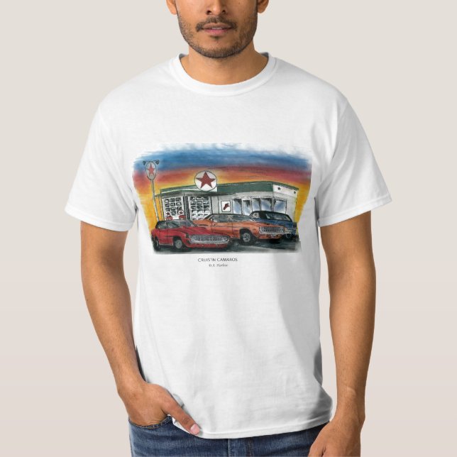 Värdera T-tröja - Cruis'in Camaros T Shirt (Framsida)