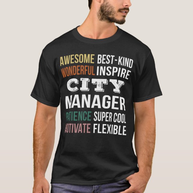 Värdering för City Manager T Shirt (Framsida)