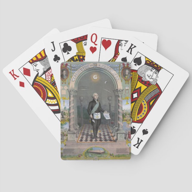Värdespelkort - Washington som frimurare Casinokort (Baksidan)