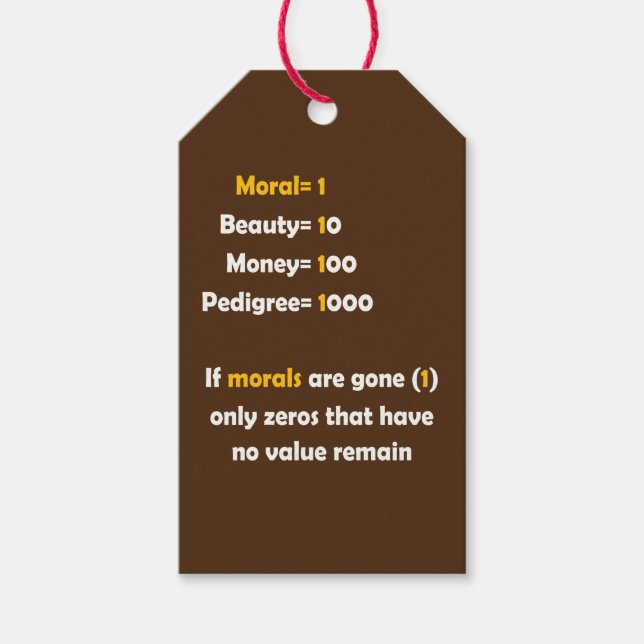Värdet av moral i livet presentetikett (Framsidan)