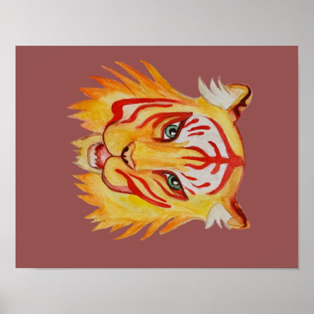 Värdet för Ttigervärde Ansikte Teckning Poster Pap (Framsidan)