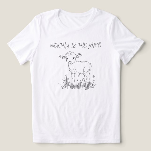 Värdig är Lammet Kristet religiöst t-shirt (Design Framsida)