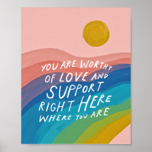 Värdig kärlek och support - terapeutisk kontorspos poster