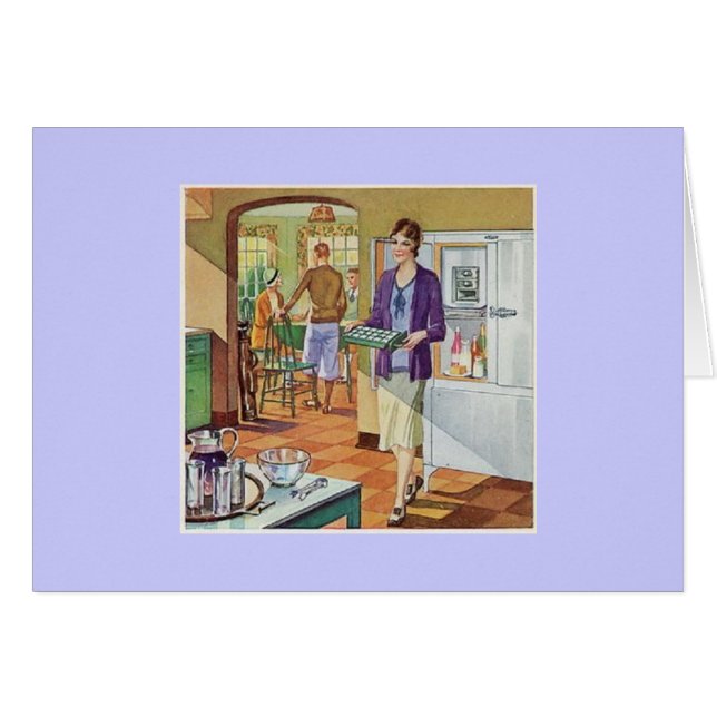 värdinna 1930 hälsningskort (Framsidan Horizontal)