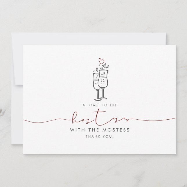 Värdinna Mostess Cute Minimalist Tack (Framsida)