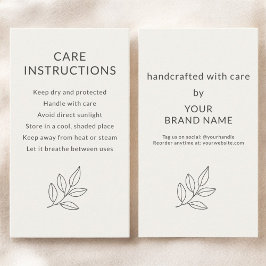 Vårdinstruktioner Neutral Botanisk Liten Visitkort
