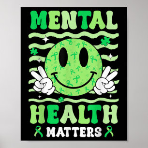 Vårdmedvetande om psykisk hälsa Smile Ansikte Mana Poster