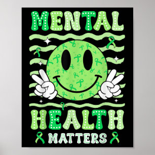Vårdmedvetande om psykisk hälsa Smile Ansikte Mana Poster