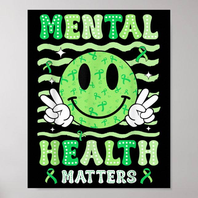 Vårdmedvetande om psykisk hälsa Smile Ansikte Mana Poster (Framsidan)