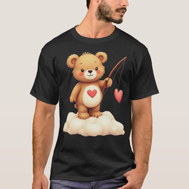 Vårdpärmar Alla hjärtans dag Tendereart Bear Vinta T Shirt (Framsida)