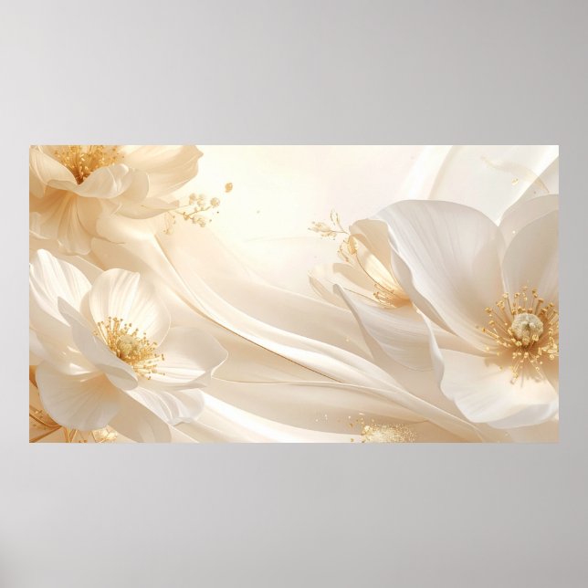 Värdskap Storhet: En Flytande Blommig och Sidenväg Poster (Framsidan)