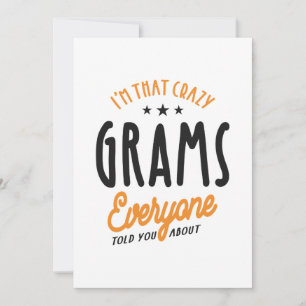 Vare att jag är den där galningen Grams Alla Tack Kort