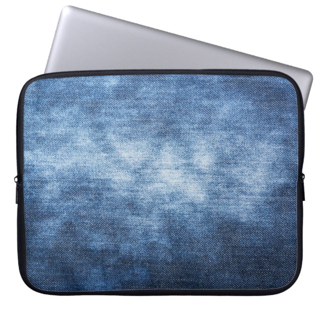 Vare denim-väv, texturerad bakgrund. laptop fodral (Framsidan)