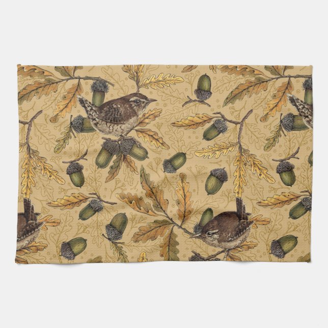 Vare och skåror på honung kökshandduk (Horisontell)