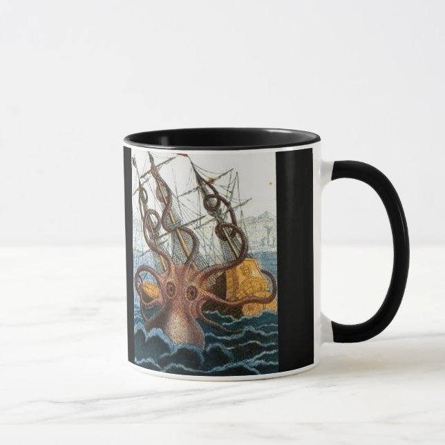 Varelse för hav för VictorianSteampunk Kraken Mugg (Höger)