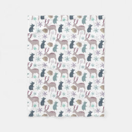 Varelser för babyskogsmarkdjur fleecefilt