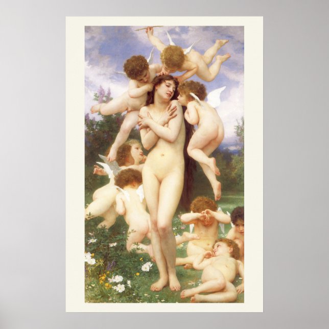 Våren återkomst (Le Printemps) av Bouguereau Poster (Framsidan)