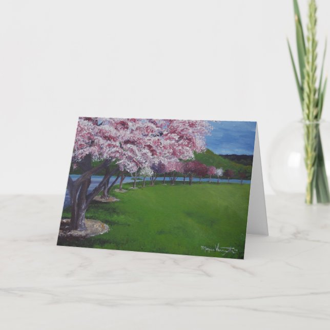 Våren blomstrar hälsningkortet kort (Framsida)