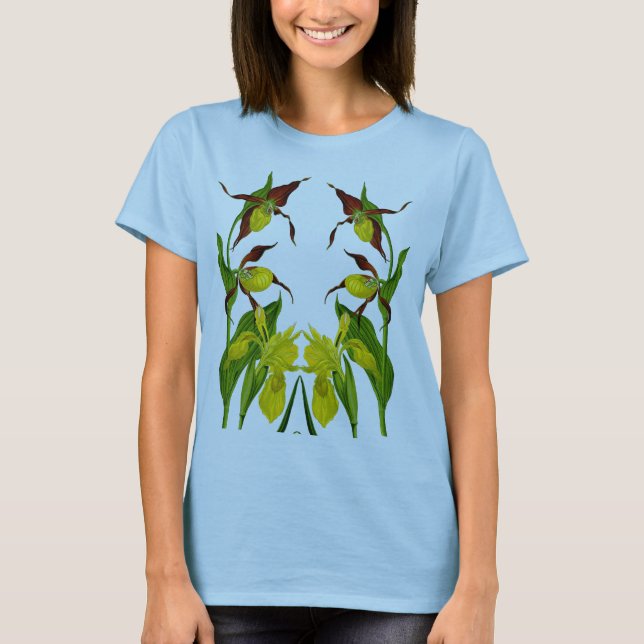 Våren har fjädrat blommigtpassandebabyen - docka t shirt (Framsida)