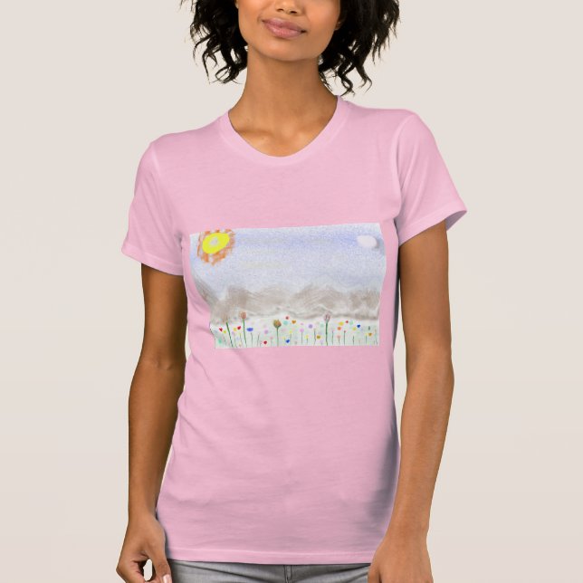 Våren kommer! Impressionistisk konst t-shirt (Framsida)