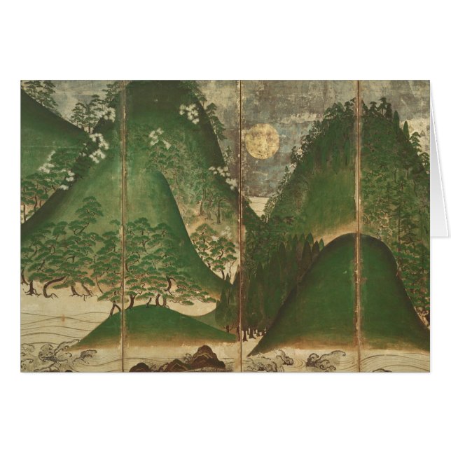 Våren landskap med solen hälsningskort (Framsidan Horizontal)